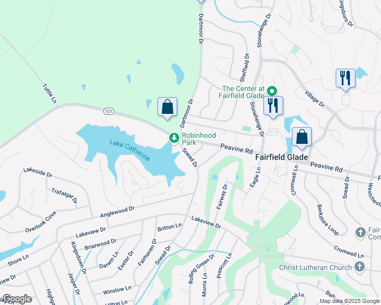 map of restaurants, bars, coffee shops, grocery stores, and more near 111 Gilford Terrace in Crossville