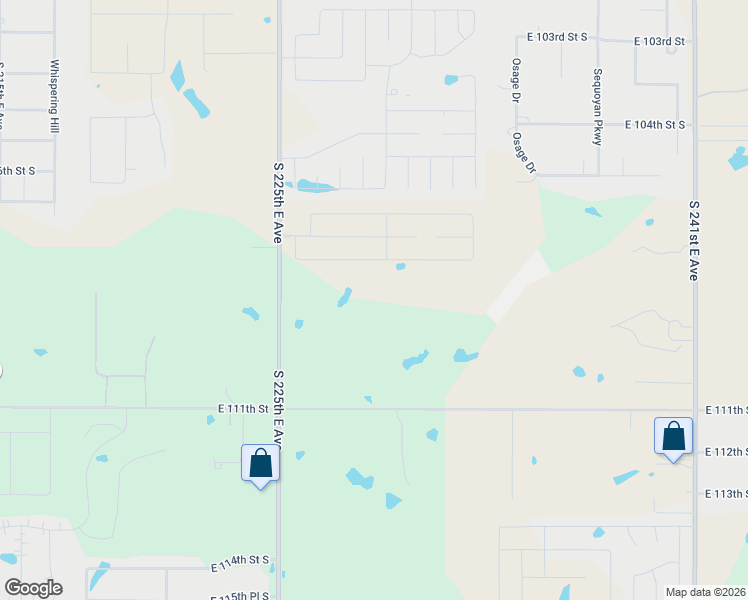 map of restaurants, bars, coffee shops, grocery stores, and more near 10703 South 225th East Avenue in Broken Arrow