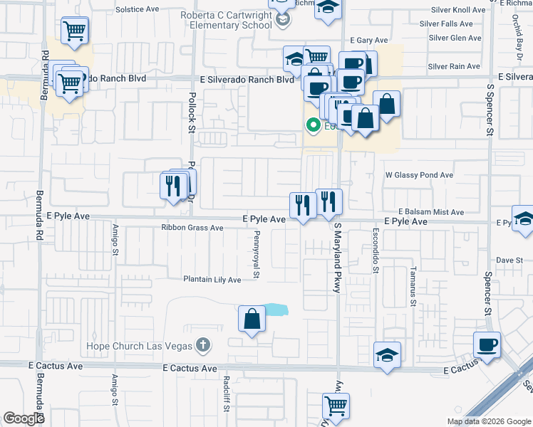 map of restaurants, bars, coffee shops, grocery stores, and more near 1011 Dancing Vines Avenue in Las Vegas