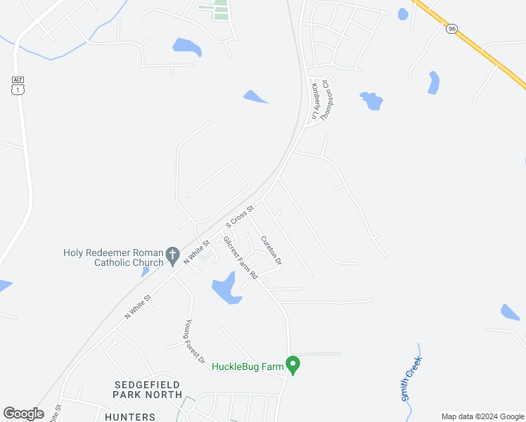 map of restaurants, bars, coffee shops, grocery stores, and more near 20 Cureton Drive in Youngsville