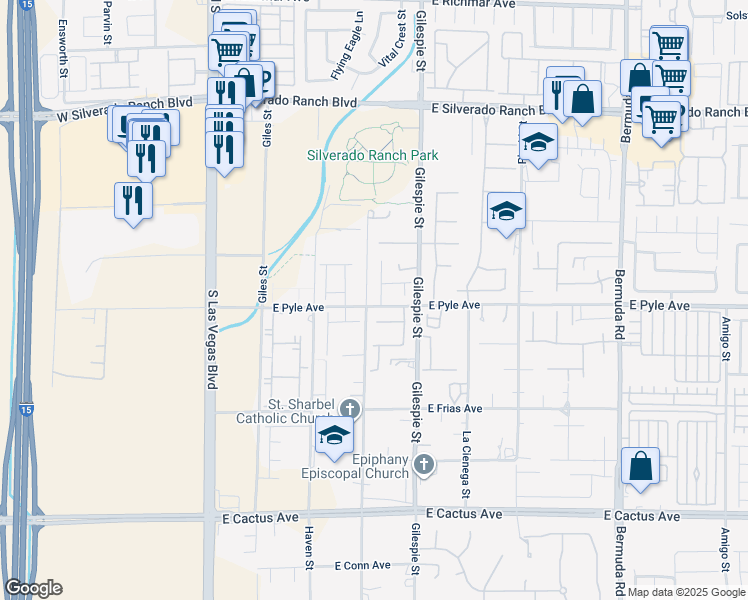 map of restaurants, bars, coffee shops, grocery stores, and more near 10097 Ryan Rivera Way in Las Vegas