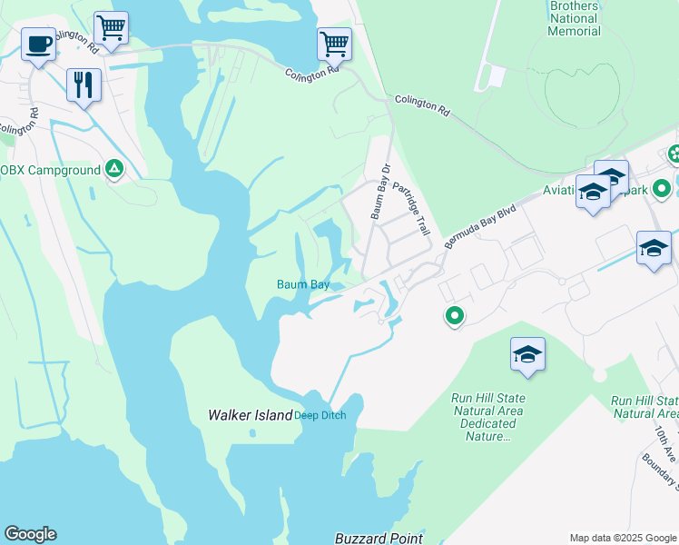 map of restaurants, bars, coffee shops, grocery stores, and more near 170 Ocean Bay Boulevard in Kill Devil Hills