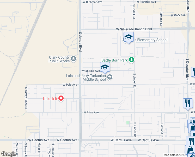 map of restaurants, bars, coffee shops, grocery stores, and more near 5908 Iris Vineyards Avenue in Las Vegas