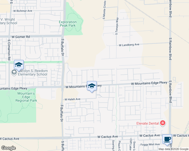 map of restaurants, bars, coffee shops, grocery stores, and more near 9983 Desert Alcove Road in Las Vegas