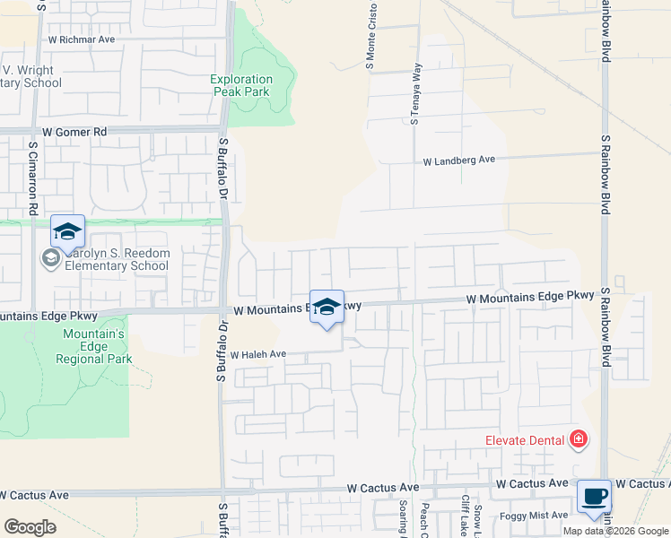 map of restaurants, bars, coffee shops, grocery stores, and more near 9983 Desert Alcove Road in Las Vegas