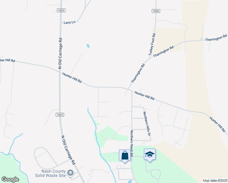 map of restaurants, bars, coffee shops, grocery stores, and more near 3943 Hunter Hill Road in Rocky Mount