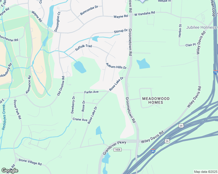 map of restaurants, bars, coffee shops, grocery stores, and more near 4010 Rose Lake Drive in Greensboro