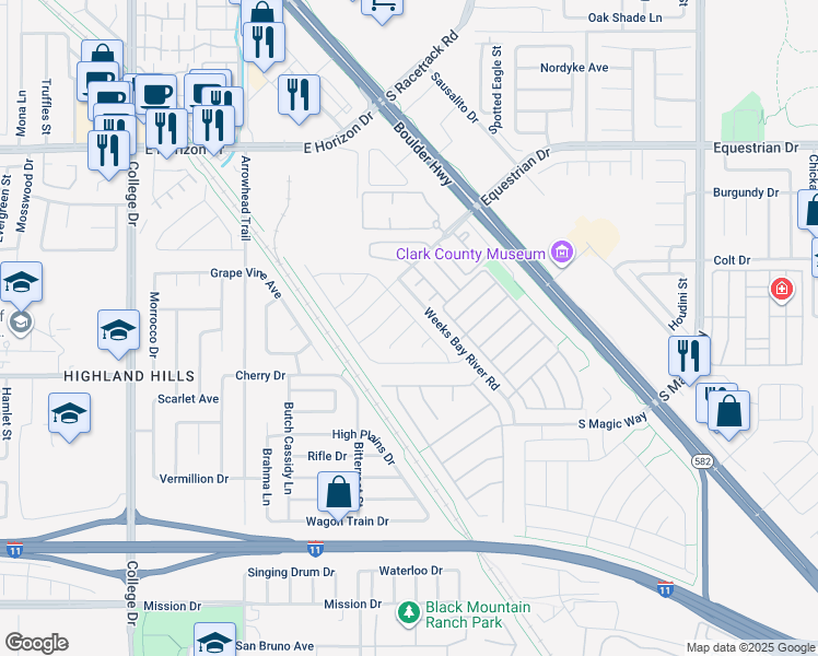 map of restaurants, bars, coffee shops, grocery stores, and more near 670 Tranquil Bay Court in Henderson