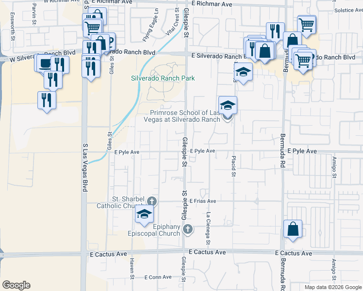 map of restaurants, bars, coffee shops, grocery stores, and more near 10086 Goff Grove Court in Las Vegas