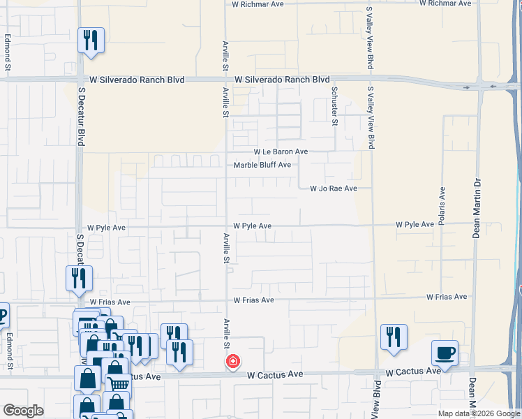 map of restaurants, bars, coffee shops, grocery stores, and more near 4272 Carter Reign Avenue in Las Vegas