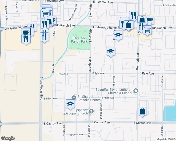 map of restaurants, bars, coffee shops, grocery stores, and more near in Las Vegas