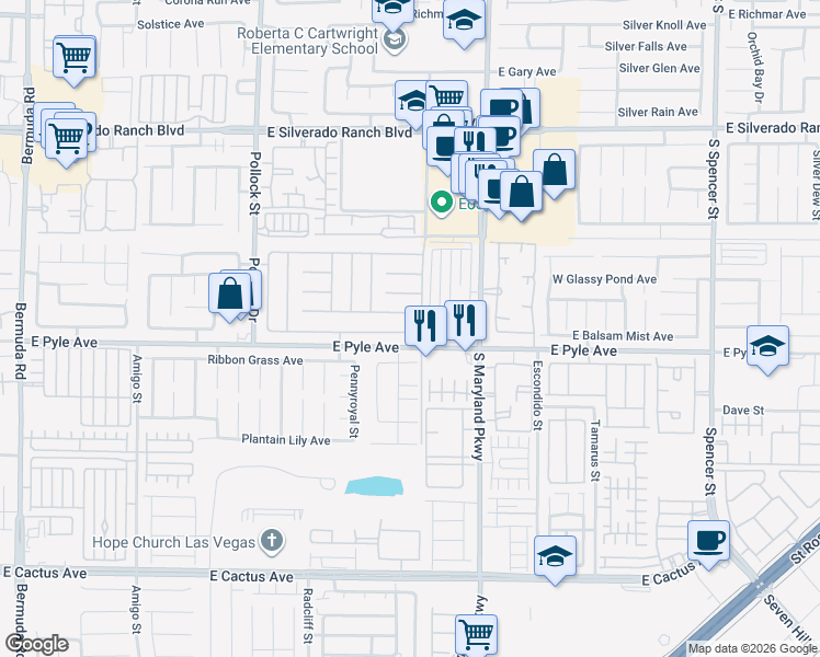 map of restaurants, bars, coffee shops, grocery stores, and more near 1084 Dancing Vines Avenue in Las Vegas