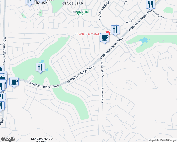 map of restaurants, bars, coffee shops, grocery stores, and more near 1800 Eagle Mesa Avenue in Henderson