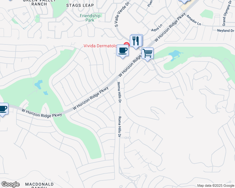 map of restaurants, bars, coffee shops, grocery stores, and more near 1781 Cypress Lake Court in Henderson