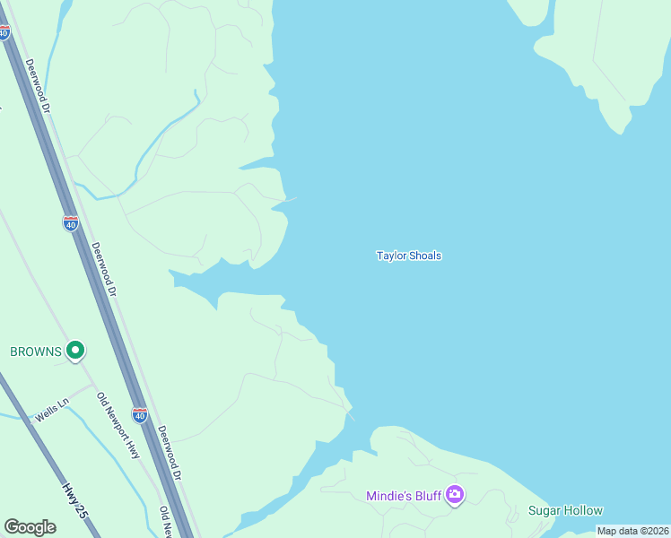 map of restaurants, bars, coffee shops, grocery stores, and more near 1004 Taylor Hill Road in Dandridge