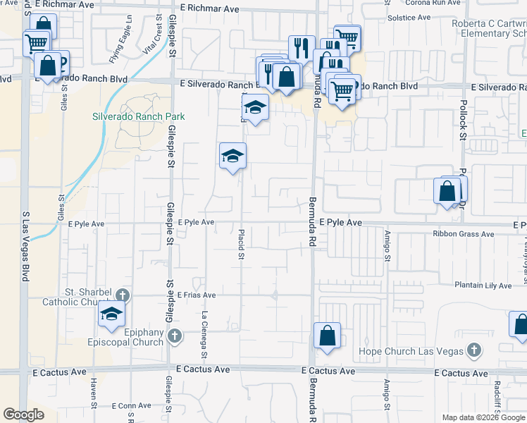 map of restaurants, bars, coffee shops, grocery stores, and more near 329 Spry Avenue in Las Vegas