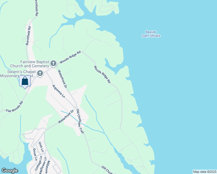 map of restaurants, bars, coffee shops, grocery stores, and more near 1439 Woods Ridge Road in Dandridge