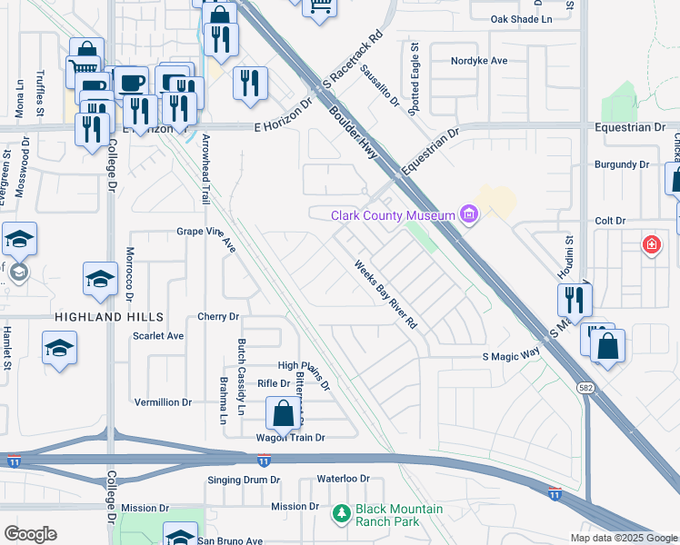map of restaurants, bars, coffee shops, grocery stores, and more near 670 Tranquil Bay Court in Henderson