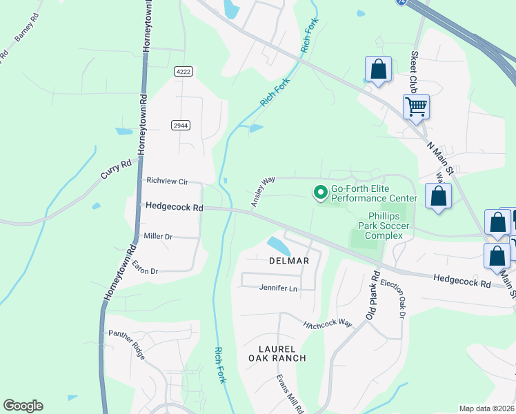 map of restaurants, bars, coffee shops, grocery stores, and more near 690 Ansley Way in High Point