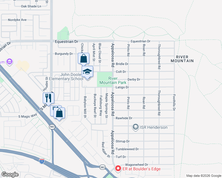 map of restaurants, bars, coffee shops, grocery stores, and more near 2001 Maple Springs Street in Henderson