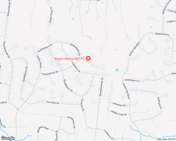 map of restaurants, bars, coffee shops, grocery stores, and more near 9241 Foxboro Drive in Brentwood