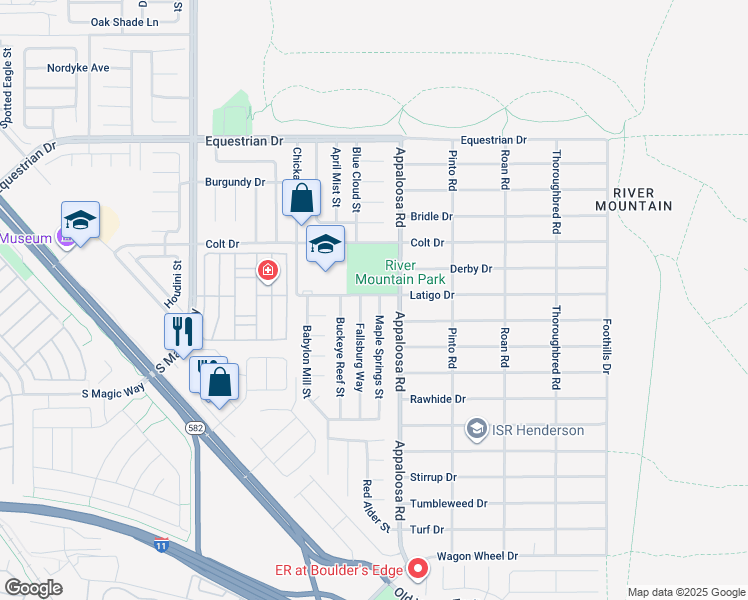 map of restaurants, bars, coffee shops, grocery stores, and more near 2001 Maple Springs Street in Henderson
