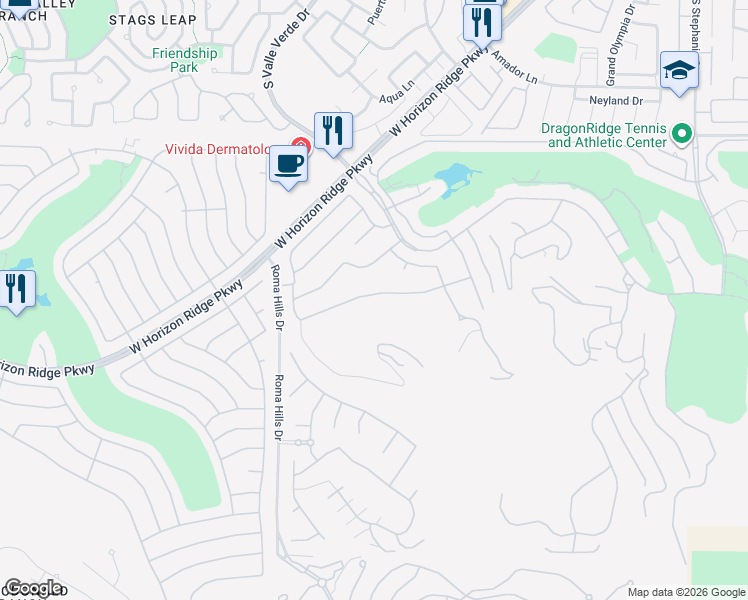 map of restaurants, bars, coffee shops, grocery stores, and more near 1703 Tangiers Drive in Henderson
