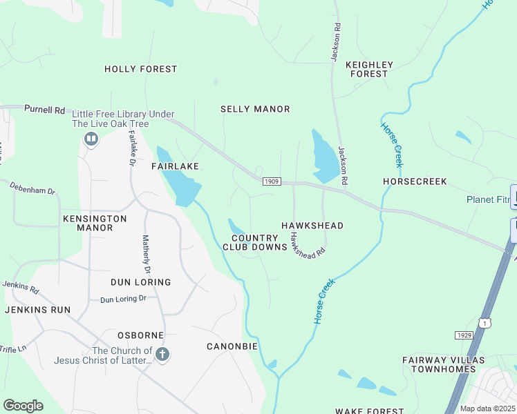 map of restaurants, bars, coffee shops, grocery stores, and more near 8034 Hogan Drive in Wake Forest