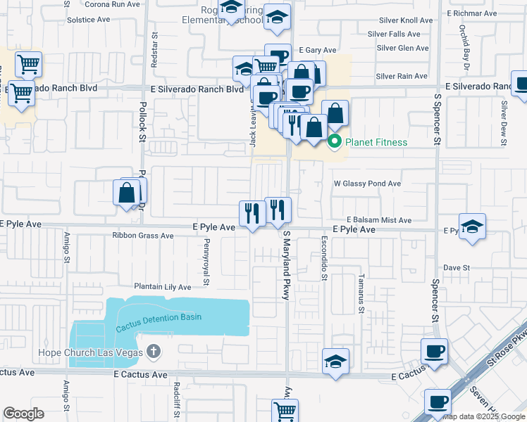 map of restaurants, bars, coffee shops, grocery stores, and more near 10054 Delicate Dew Street in Las Vegas