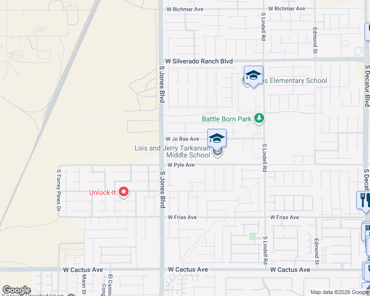 map of restaurants, bars, coffee shops, grocery stores, and more near 10017 Cardwell Hill Street in Las Vegas