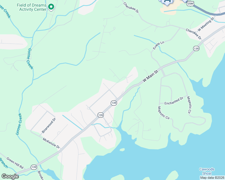 map of restaurants, bars, coffee shops, grocery stores, and more near 917 East Cross Road in Dandridge