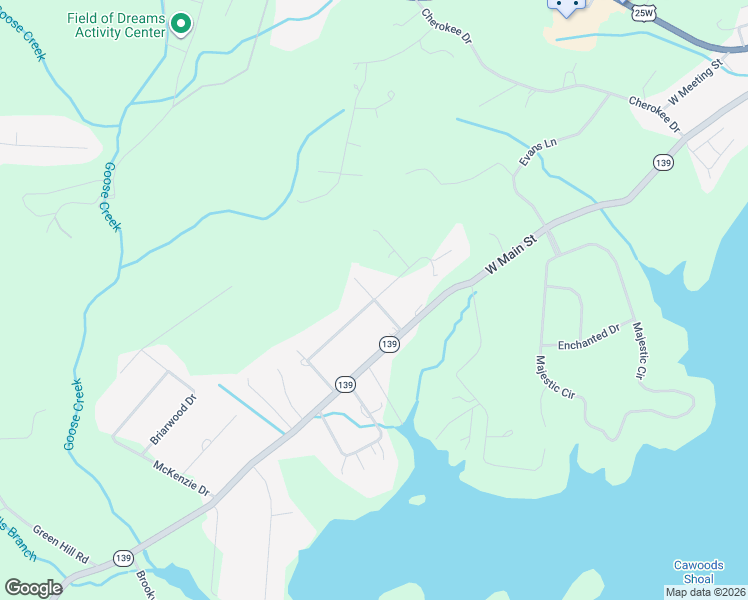 map of restaurants, bars, coffee shops, grocery stores, and more near 901 East Cross Road in Dandridge