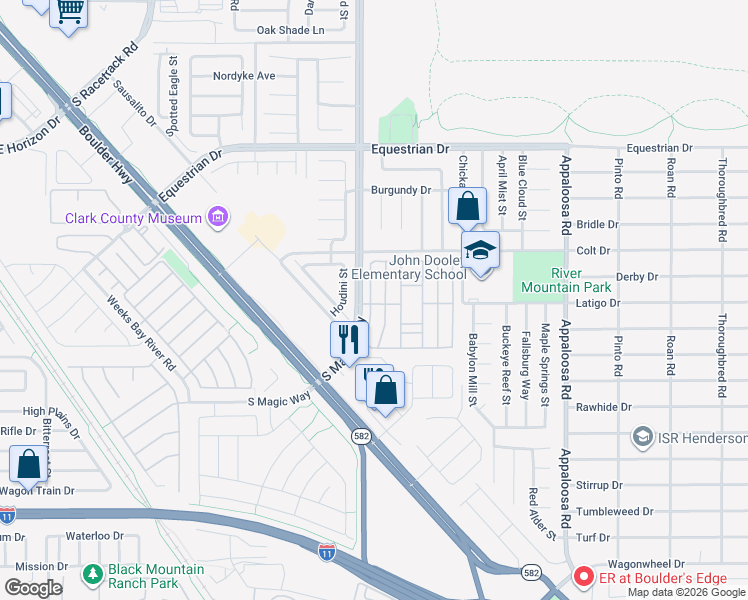 map of restaurants, bars, coffee shops, grocery stores, and more near 2001-2041 Las Americas St in Henderson