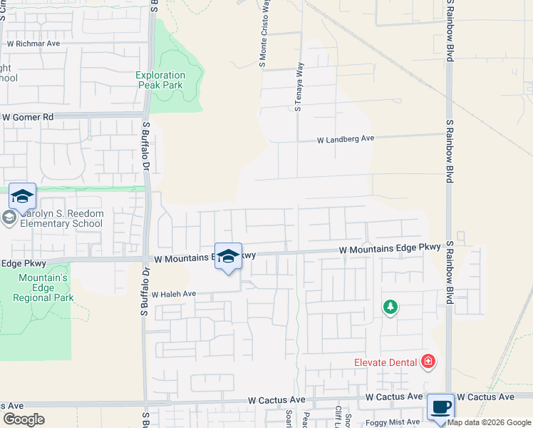 map of restaurants, bars, coffee shops, grocery stores, and more near 7445 West Mezzanine View Avenue in Las Vegas