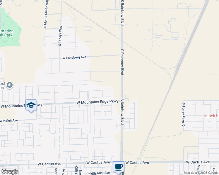 map of restaurants, bars, coffee shops, grocery stores, and more near 6982 West Mirkwood Avenue in Las Vegas