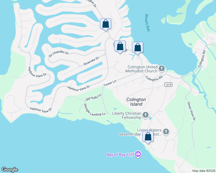 map of restaurants, bars, coffee shops, grocery stores, and more near 216 Colingwood Lane in Kill Devil Hills