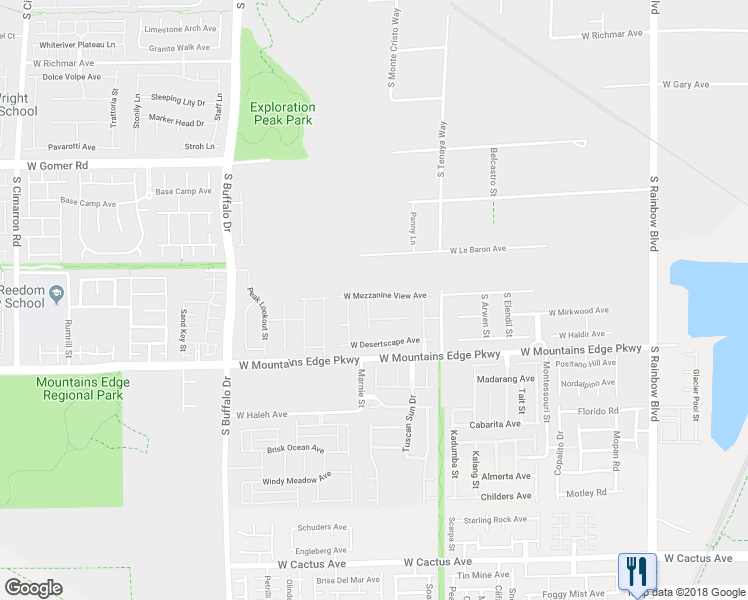 map of restaurants, bars, coffee shops, grocery stores, and more near 9980 South Sky Parlor Road in Las Vegas