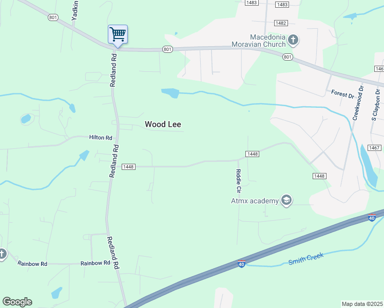 map of restaurants, bars, coffee shops, grocery stores, and more near 251 Gordon Drive in Advance