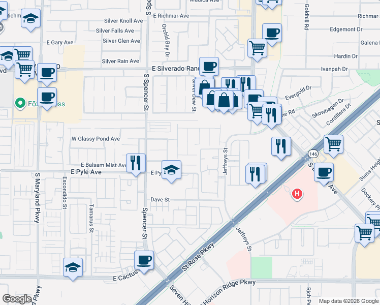 map of restaurants, bars, coffee shops, grocery stores, and more near 2084 Spiers Avenue in Las Vegas