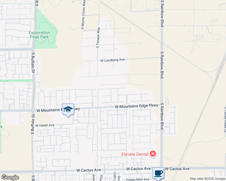 map of restaurants, bars, coffee shops, grocery stores, and more near 7271 West Mithril Avenue in Las Vegas