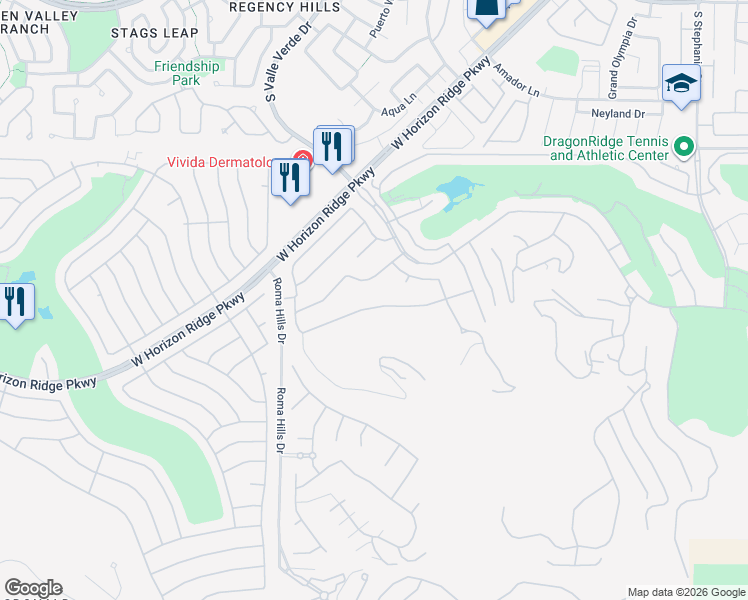 map of restaurants, bars, coffee shops, grocery stores, and more near 1704 Tangiers Drive in Henderson