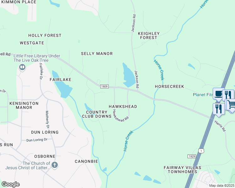 map of restaurants, bars, coffee shops, grocery stores, and more near 8005 Hawkshead Road in Wake Forest