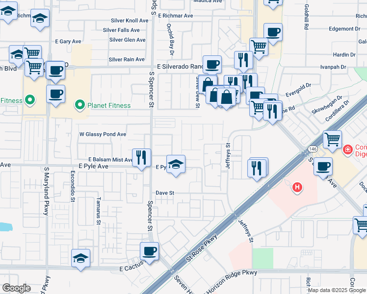map of restaurants, bars, coffee shops, grocery stores, and more near 1964 Spiers Avenue in Las Vegas