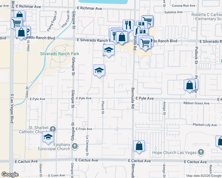 map of restaurants, bars, coffee shops, grocery stores, and more near 329 Spry Avenue in Las Vegas
