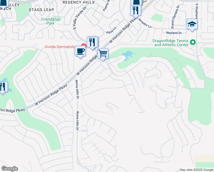 map of restaurants, bars, coffee shops, grocery stores, and more near 1696 Tangiers Drive in Henderson