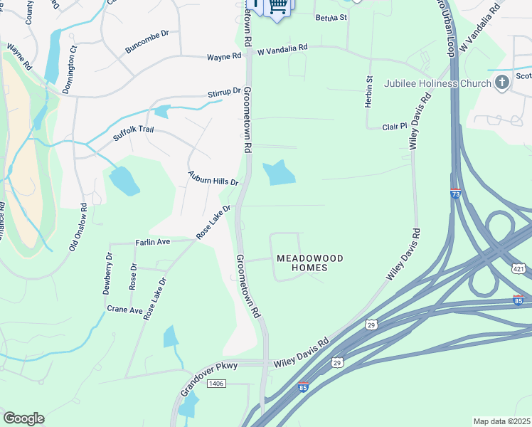 map of restaurants, bars, coffee shops, grocery stores, and more near 4025 Sedgewood Lane in Greensboro