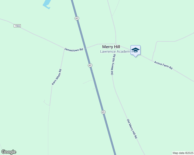 map of restaurants, bars, coffee shops, grocery stores, and more near 441 North Carolina 45 in Merry Hill
