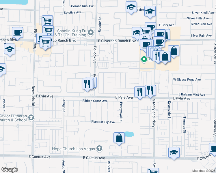 map of restaurants, bars, coffee shops, grocery stores, and more near 10047 Ivy Patch Street in Las Vegas