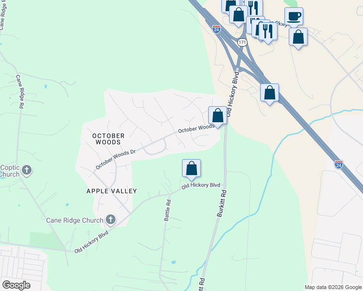 map of restaurants, bars, coffee shops, grocery stores, and more near 912 Colo Cove in Nashville