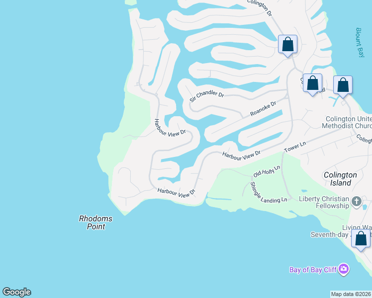 map of restaurants, bars, coffee shops, grocery stores, and more near 1152 Harbour View Drive in Kill Devil Hills